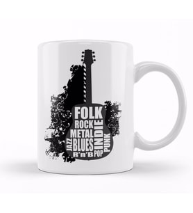Guitar And Styles Kupa Bardak Porselen
