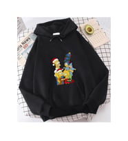 Simpson Yılbaşı Yeni Yıl Kapşonlu Sweatshirt (Siyah)
