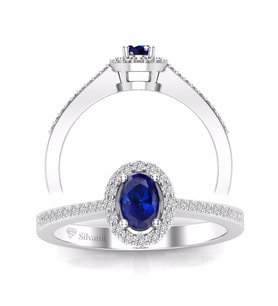 0,50 Karat Pırlantalı Safir Yüzük