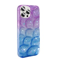 Lexroo iPhone 14 Pro Max Kılıf Simli 3D Desenli Hacar Kılıf - Mor-Mavi
