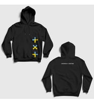 Presmono Unisex Siyah Logo Tomorrow X Together Txt Sırt Baskılı Kapüşonlu Sweatshirt 532958tt