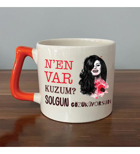 Nen Var Kuzum? Baskılı Turuncu Kulplu D Kupa