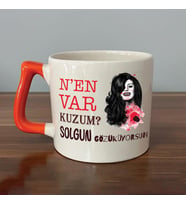 Nen Var Kuzum? Baskılı Turuncu Kulplu D Kupa