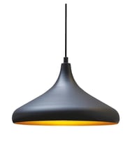 RİOLİGHT MODERN SİYAH İÇİ GOLD ODA,MUTFAK,CAFELER İÇİN TEKLİ METAL SARKIT AVİZE ÇAP:35CM
