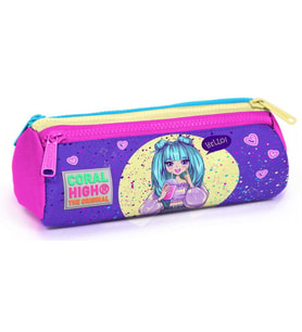 Coral High Mor Anime Üç Gözlü Kalemlik Kalem Çantası - Kız Çocuk
