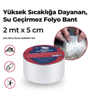 Roichil® 2 Mt Yüksek Sıcaklık Dayanan Su Geçirmez Çatı Duvar Çatlak Onarıcı Yapışkan Bant Folyo 5 Cm
