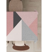 Pembe Geometrik Desen Dokuma Leke Tutmaz Masa Örtüsü MSO390