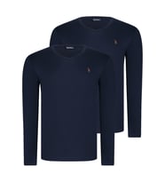 İKİLİ SET T8587 DEWBERRY V YAKA ERKEK SWEATSHIRT-LACİVERT-LACİVERT