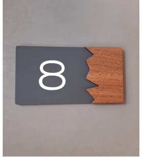 Wooden Serisi Pleksi Kapı Numarası