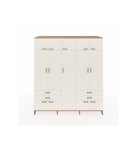 Kronos Dolap 12 Raflı 4 Çekmeceli 2 Askılı 220x59x243 Çam-Aytaşı/Aytaşı