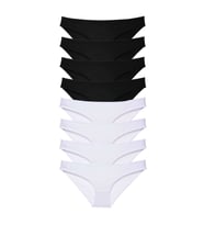 8 adet Süper Eko Set Likralı Kadın Slip Külot Siyah Beyaz