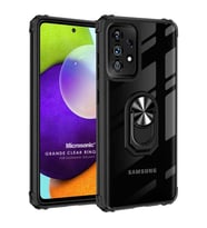 Microsonic Samsung Galaxy A72 Kılıf Grande Clear Ring Holder Siyah