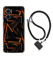 Xiaomi Redmi Note 11E Kılıf Silikon Boyun Askılı İpli Desenli Silikon Zigzaglar 1651