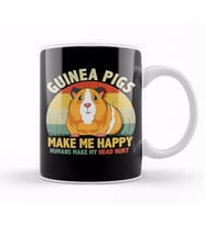 Guinea Pigs Make Me Happy Humans Make My Head Hurt Kupa Bardak Porselen