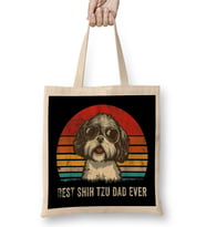 Mens Best Shih Tzu Dad Ever Funny Shih Tzu Dad Gift Dog Lover Bez Çanta Uzun Saplı