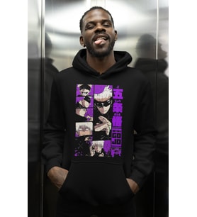 Satoru Gojo Jujutsu Kaisen Baskılı Unisex Oversize Anime Karakter Hoodie