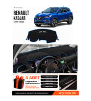 RENAULT KADJAR (2015-2022) Uyumlu Torpido Örtüsü Torpido Kılıfı - Siyah Mavi