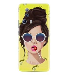 Xiaomi Mi 13 Lite Kılıf Resimli Desenli Baskılı Silikon Lollipop Woman 1416