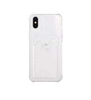 Apple iPhone XS Max Uyumlu Kamera Korumalı Şeffaf Kartlıklı Card Case