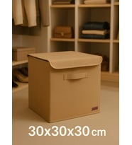 Kapaklı Dolapiçi Çok Amaçlı Organizer (Açık Kahverengi)