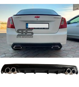Chevrolet Lacetti Difüzör Arka Tampon Eki 4 Egzoz Çıkışlı Siyah Lüx Tip