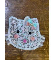 10X11 CM GÜPÜRLÜ BONCUKLU NAKIŞ İŞLEME KEDİ APLİKE ARMA YAMA DİKİŞ AKSESUARI