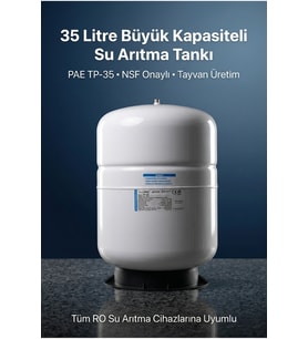 PAE TP-35 Su Arıtma Tankı 35 Litre 9.2 Galon NSF Onaylı Metal Çelik Basınçlı Depo Tayvan Üretim