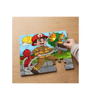 Kahraman İtfaiyeci Tasarımlı 24 Parça Ahşap Çocuk Puzzle MPK0493