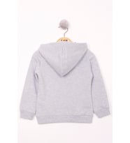 Toontoy Kız Çocuk Pullu Ayıcık Nakışlı Sweatshirt ( Gri-Melanj)