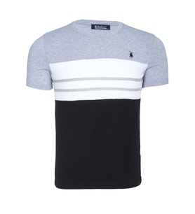 T8593 DEWBERRY ERKEK T-SHIRT-AÇIK GRİ
