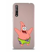 Huawei Y8P Soft Premier Kapak Patrick Yıldız Tasarımlı Silikon Kılıf - Pudra (Şeffaf)