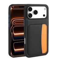 iPhone 17 Pro Max Kılıf Kartlıklı X-Kart Silikon Kılıf (Siyah)