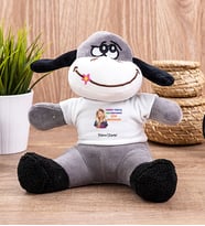 Kişiye Özel İşine Bakıcaksın Tasarım Esprili Peluş Eşek (Siyah-Gri)