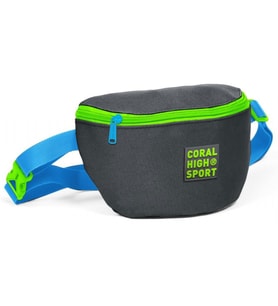 Coral High Sport Gri-Yeşil İki Bölmeli Bel Çantası