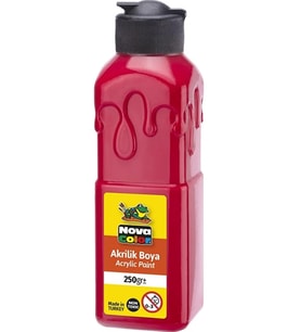 Kırmızı Akrilik Boya 250 gr 1 Adet Su Bazlı Akrilik Boyası Hobi Sanatsal Boy Tuval Ahşap Metal