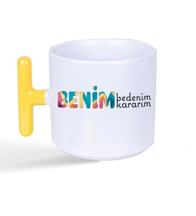 Benim Bedenim, Benim Kararım Baskılı Kadınlar Günü Sarı Kulplu T Kupa
