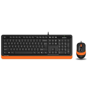 A4 TECH F1010 USB Q Trk Optic Mouse Siyah/Turuncu Standart Klavye - Mouse Set