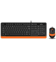 A4 TECH F1010 USB Q Trk Optic Mouse Siyah/Turuncu Standart Klavye - Mouse Set
