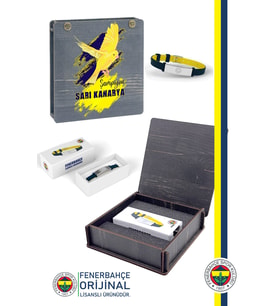 Fenerbahçe Orijinal Lisanslı Fashion Ayarlanabilir Bileklik Hediyelik Kutulu (Sarı-Lacivert)