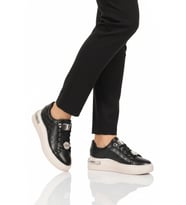 Ayakmod Siyah Bağcıklı Taş İşlemeli Hafif Kadın Sneaker 431156 Z