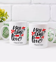 BK Gift Kişiye Özel İsimli Sevgililer Günü Tasarımlı İkili Kupa Bardak-73