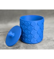 3D Baskı Kalp Desenli Kapaklı Saklama Kutusu - İki Renkli Organizer - Mavi