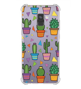 PrintiFy Samsung Galaxy A8 2018 Uyumlu Water Color 4 Baskılı Şeffaf Köşe Korumalı Antişok Kılıf