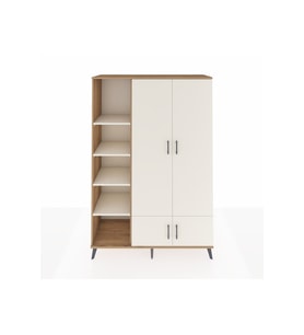 Hyperion Gardrop 6 Raflı 4 Kapaklı Tek Askılı 132x44x195 Çam-Aytaşı