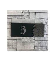 Modern Yazılı Dekoratif Aynalı Füme Kapı Numarası - 3