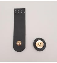 Angel Çanta Aksesuar 11x3 cm Siyah Gerçek Deri Düz Çanta Kapağı Light Gold Metalli