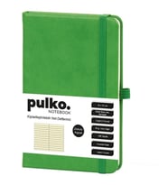 PULKO PND036 KLASİK SERT KAPAK 9x14cm 80gr.196 SAYFA TERMO DERİ ÇİZGİLİ NOT DEFTER - YEŞİL