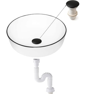 Pop-up Basmalı Seramik Başlıklı Lavabo Sifonu KSF103 (Mat Siyah)