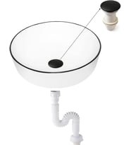 Pop-up Basmalı Seramik Başlıklı Lavabo Sifonu KSF103 (Mat Siyah)