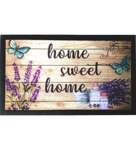 Home İtalyan Format Kapı Paspası 40X68 Home Sweet Home Lavanta Lavanda